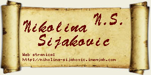 Nikolina Šijaković vizit kartica